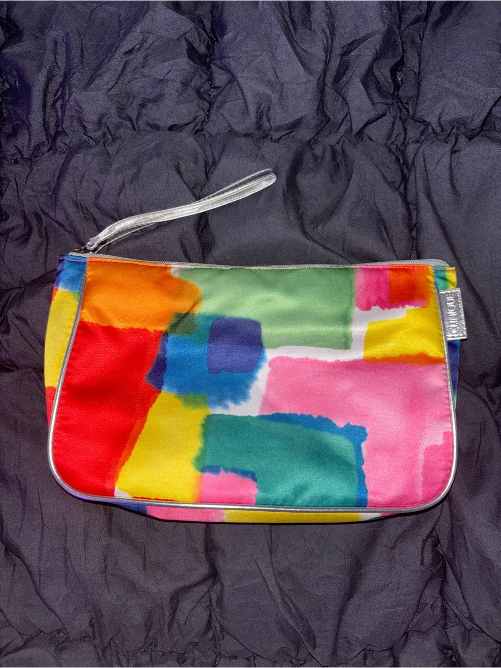 Clinique Colorblock Satin Wristlet Pouch - Multicolor